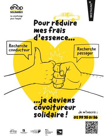 Affiche campagne de recrutement de covoitureurs solidaires
